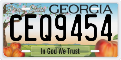 GA license plate CEQ9454