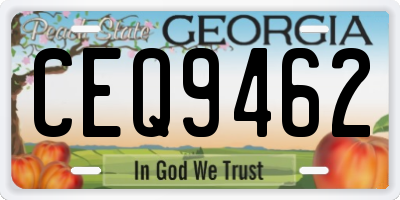 GA license plate CEQ9462