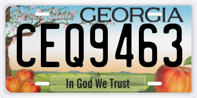 GA license plate CEQ9463