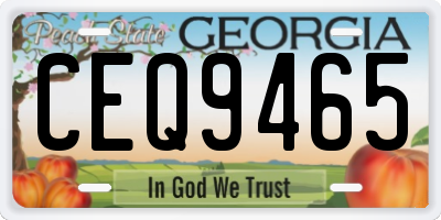 GA license plate CEQ9465