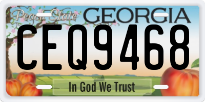 GA license plate CEQ9468