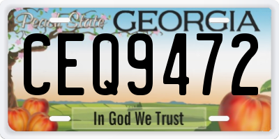 GA license plate CEQ9472