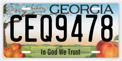 GA license plate CEQ9478