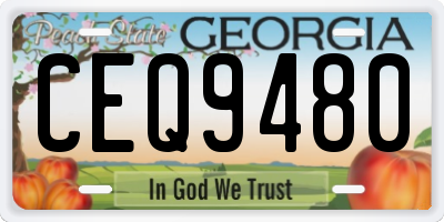 GA license plate CEQ9480