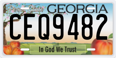 GA license plate CEQ9482