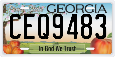 GA license plate CEQ9483