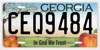 GA license plate CEQ9484