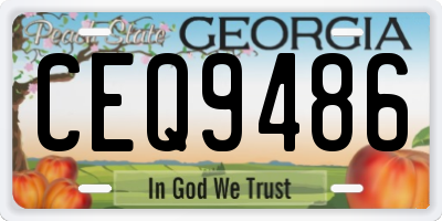 GA license plate CEQ9486