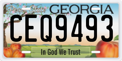 GA license plate CEQ9493