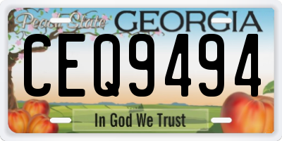 GA license plate CEQ9494