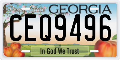 GA license plate CEQ9496