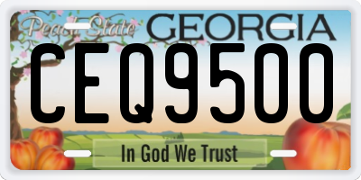 GA license plate CEQ9500