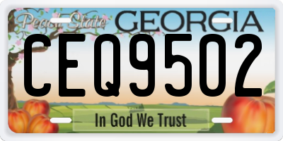 GA license plate CEQ9502