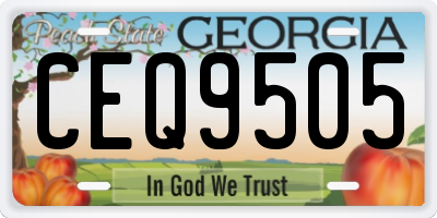 GA license plate CEQ9505