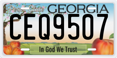 GA license plate CEQ9507