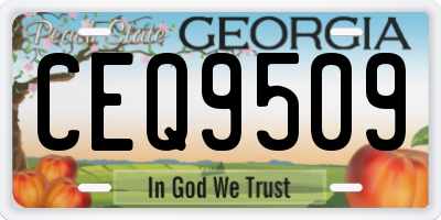 GA license plate CEQ9509