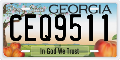 GA license plate CEQ9511