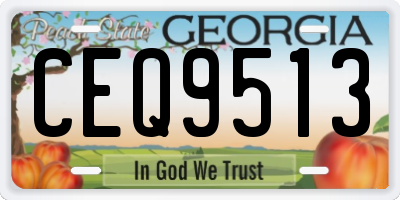 GA license plate CEQ9513