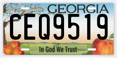 GA license plate CEQ9519