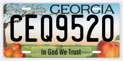 GA license plate CEQ9520