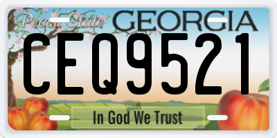 GA license plate CEQ9521