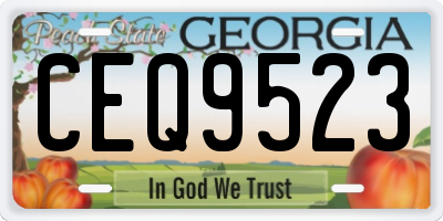 GA license plate CEQ9523