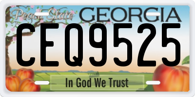 GA license plate CEQ9525