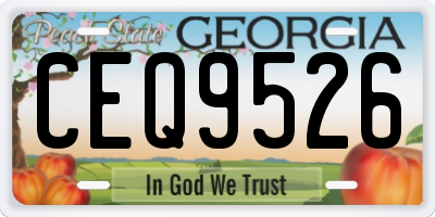 GA license plate CEQ9526