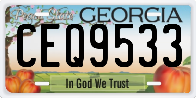 GA license plate CEQ9533