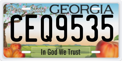 GA license plate CEQ9535