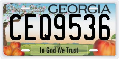 GA license plate CEQ9536