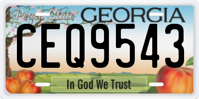 GA license plate CEQ9543