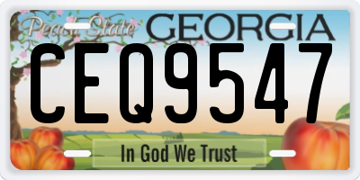 GA license plate CEQ9547