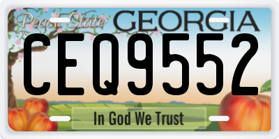 GA license plate CEQ9552