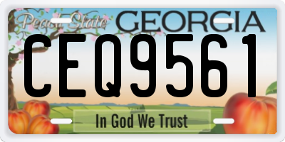GA license plate CEQ9561