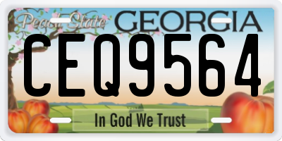 GA license plate CEQ9564