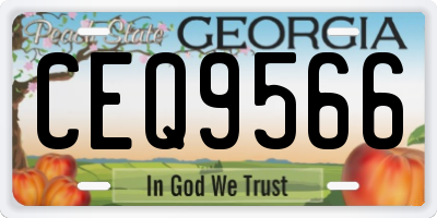 GA license plate CEQ9566