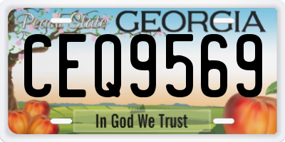GA license plate CEQ9569