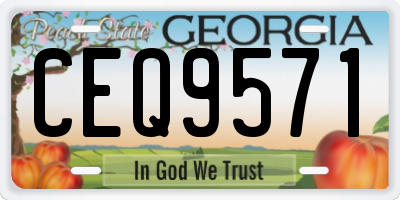 GA license plate CEQ9571
