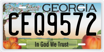 GA license plate CEQ9572