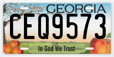 GA license plate CEQ9573