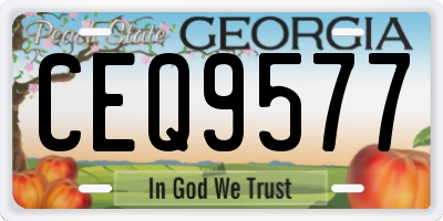 GA license plate CEQ9577