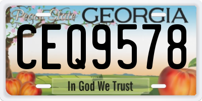GA license plate CEQ9578