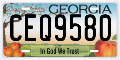 GA license plate CEQ9580
