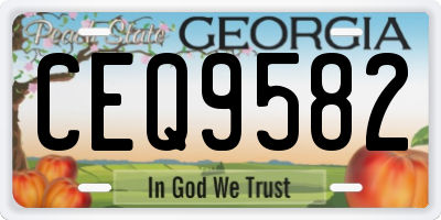 GA license plate CEQ9582