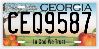 GA license plate CEQ9587
