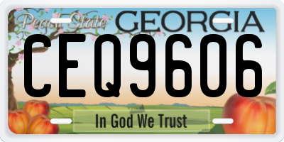 GA license plate CEQ9606