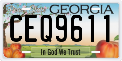 GA license plate CEQ9611