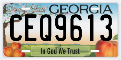 GA license plate CEQ9613