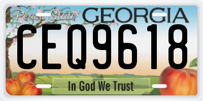 GA license plate CEQ9618